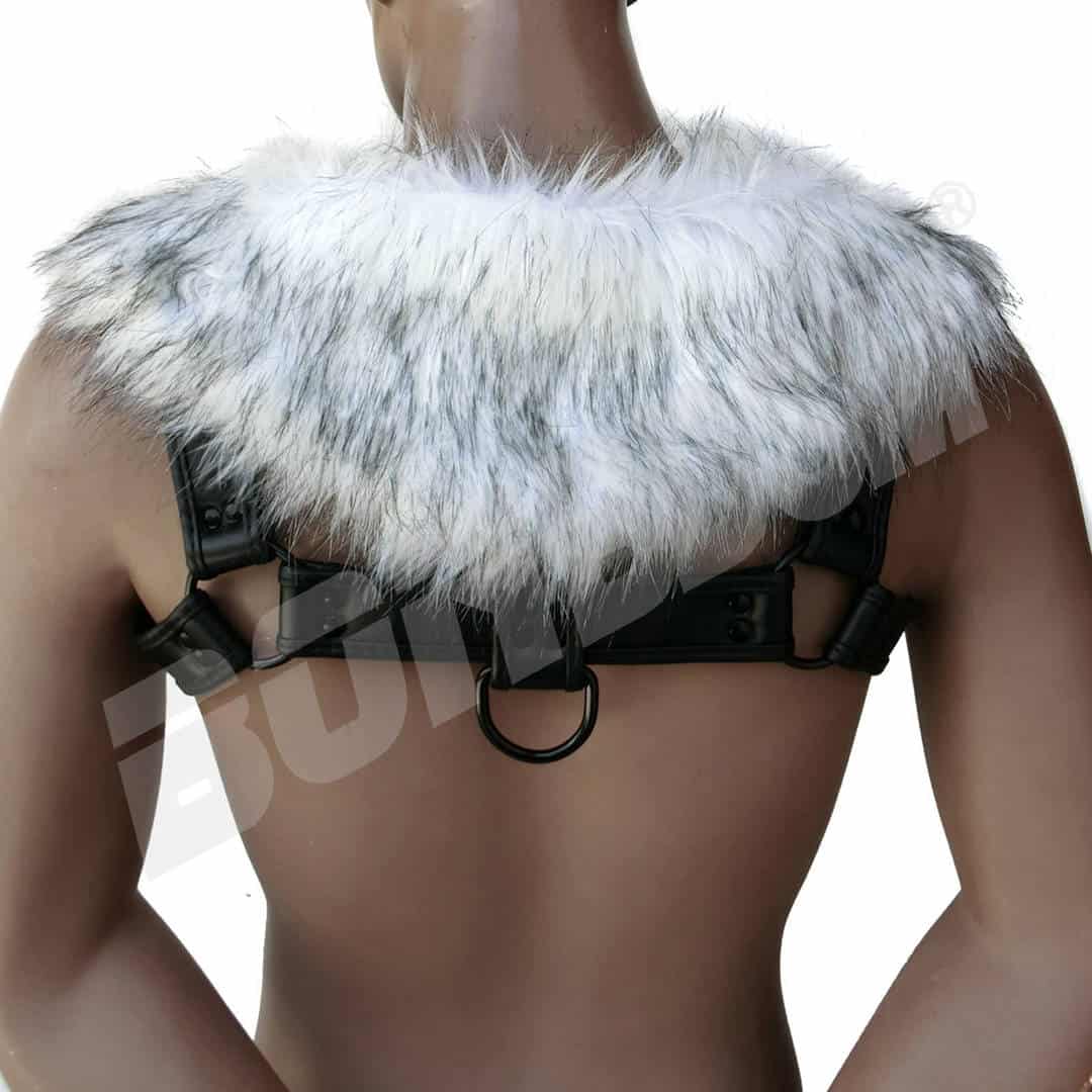 Private Policy Faux Fur Harness Top