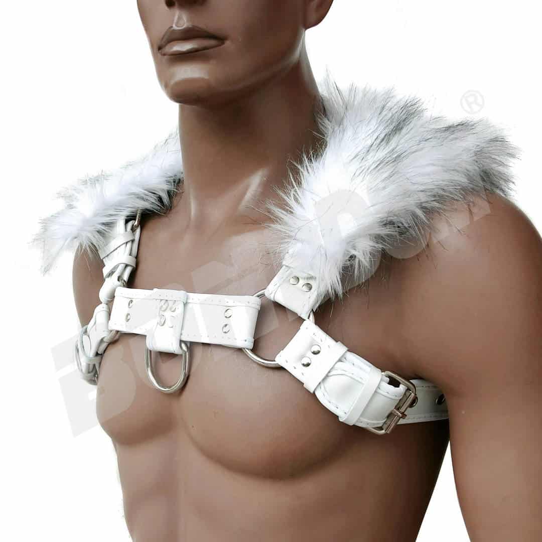 Men's Bulldog Chest Harness,HEAVY DUTY brown genuine leather,fetish play  bdsm