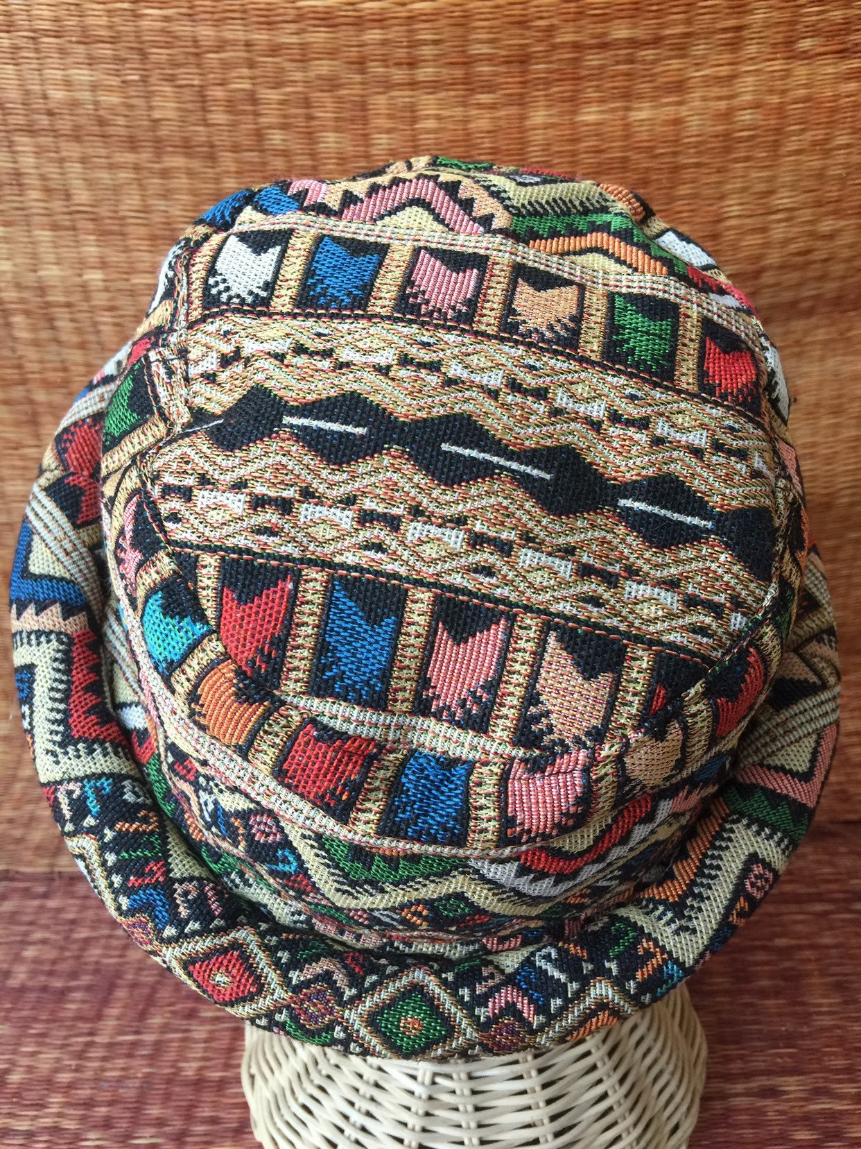 Bucket Hat Geometric Style Bohemian Ikat Aztec Design Hipster Hat