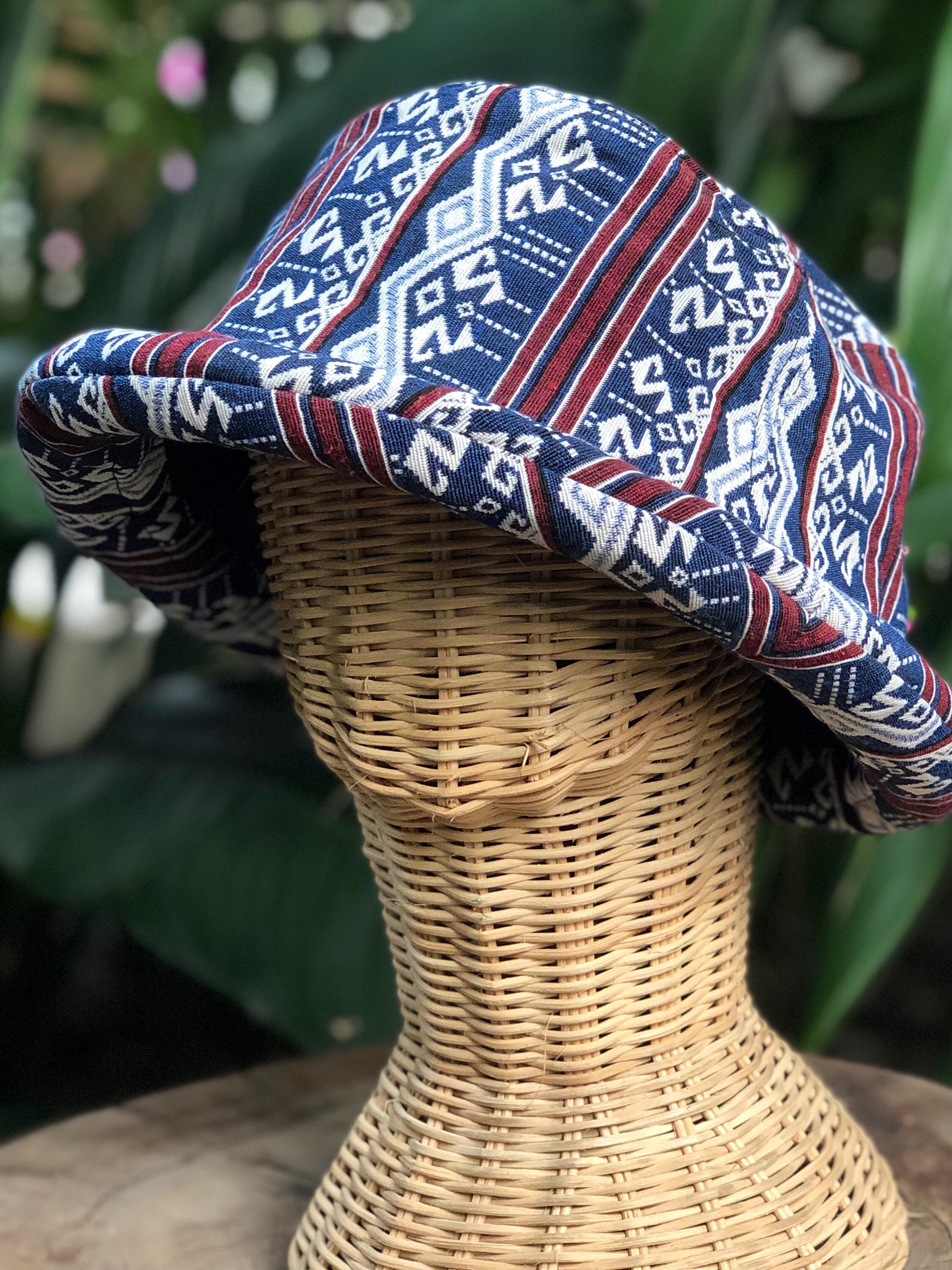 Products :: Boho Hat Rolled brim Bohemian aztec Ethnic Ikat hippie
