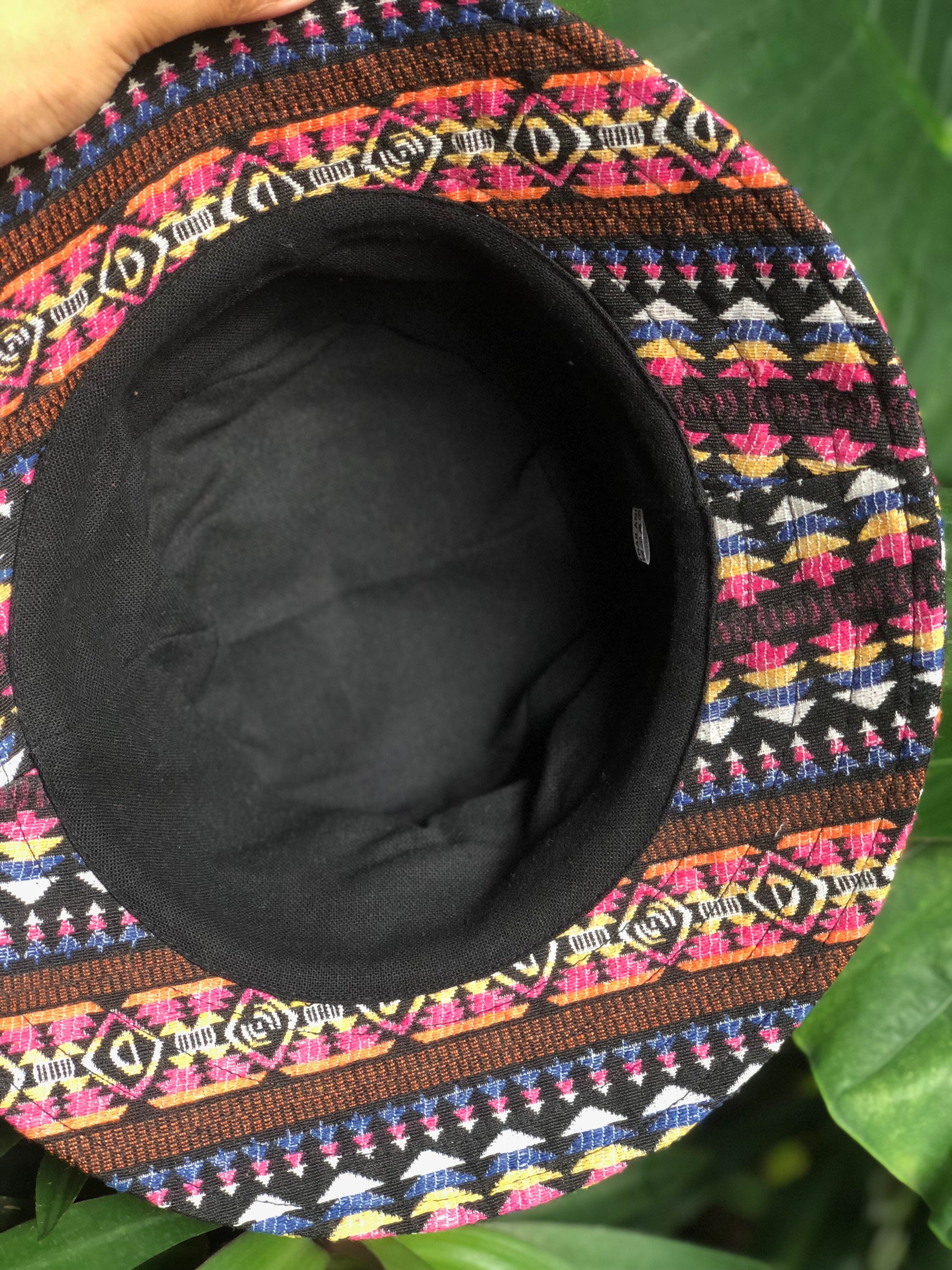Products :: Fishing hat Bucket Hat Aztec Native Tribal ethnic design men  women Hippie Festival outfit Jacquard Cotton round hat handmade Funky gift  - The only Marketplace with a Soul