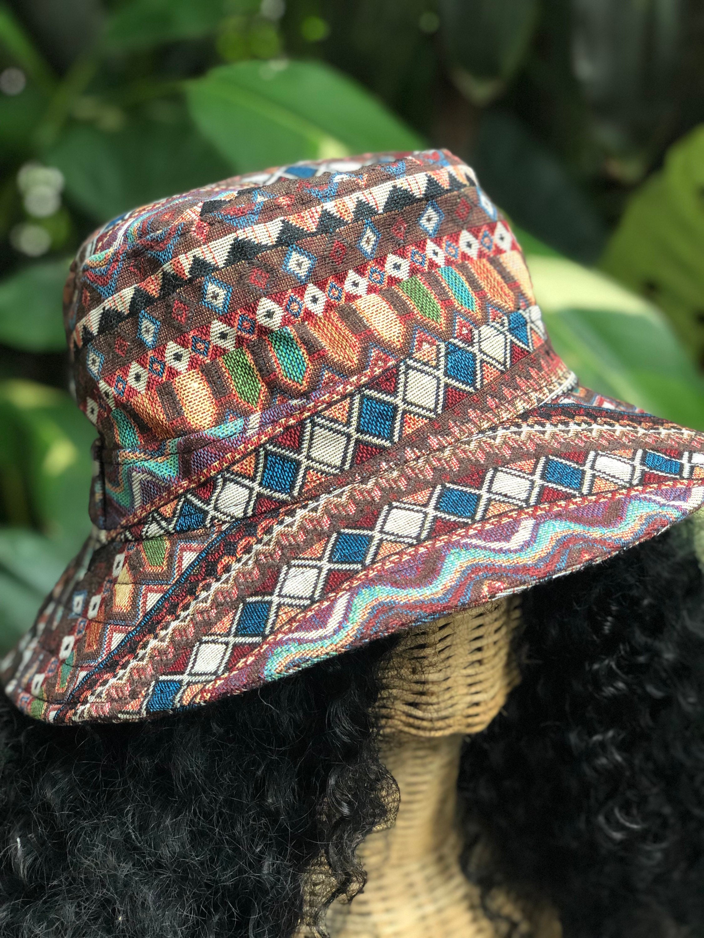 Products :: Bucket Hat Tribal Aztec Ikat style Funky Boho Hippie Hipster  Vegan men women Fishing Hat Festival Cotton Linen fabric Hat for men Women  Chic - The only Marketplace with a Soul
