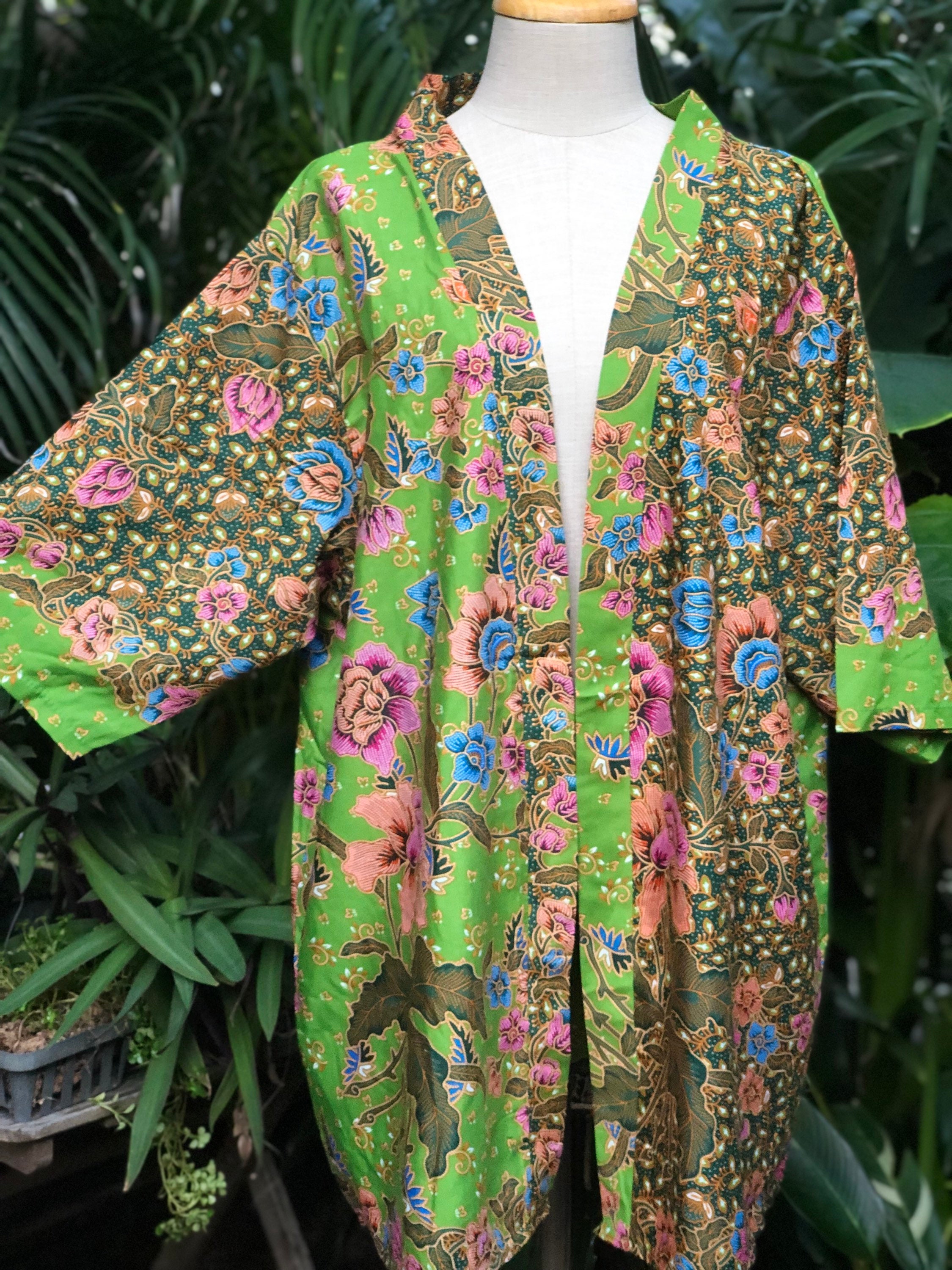 Products :: Batik Kimono Japanese Yukata Boho style Loungewear Ethnic  Colorful Blazer Jacket motif Festival Bohemian Unique outfit Gift Men women  Black - The only Marketplace with a Soul