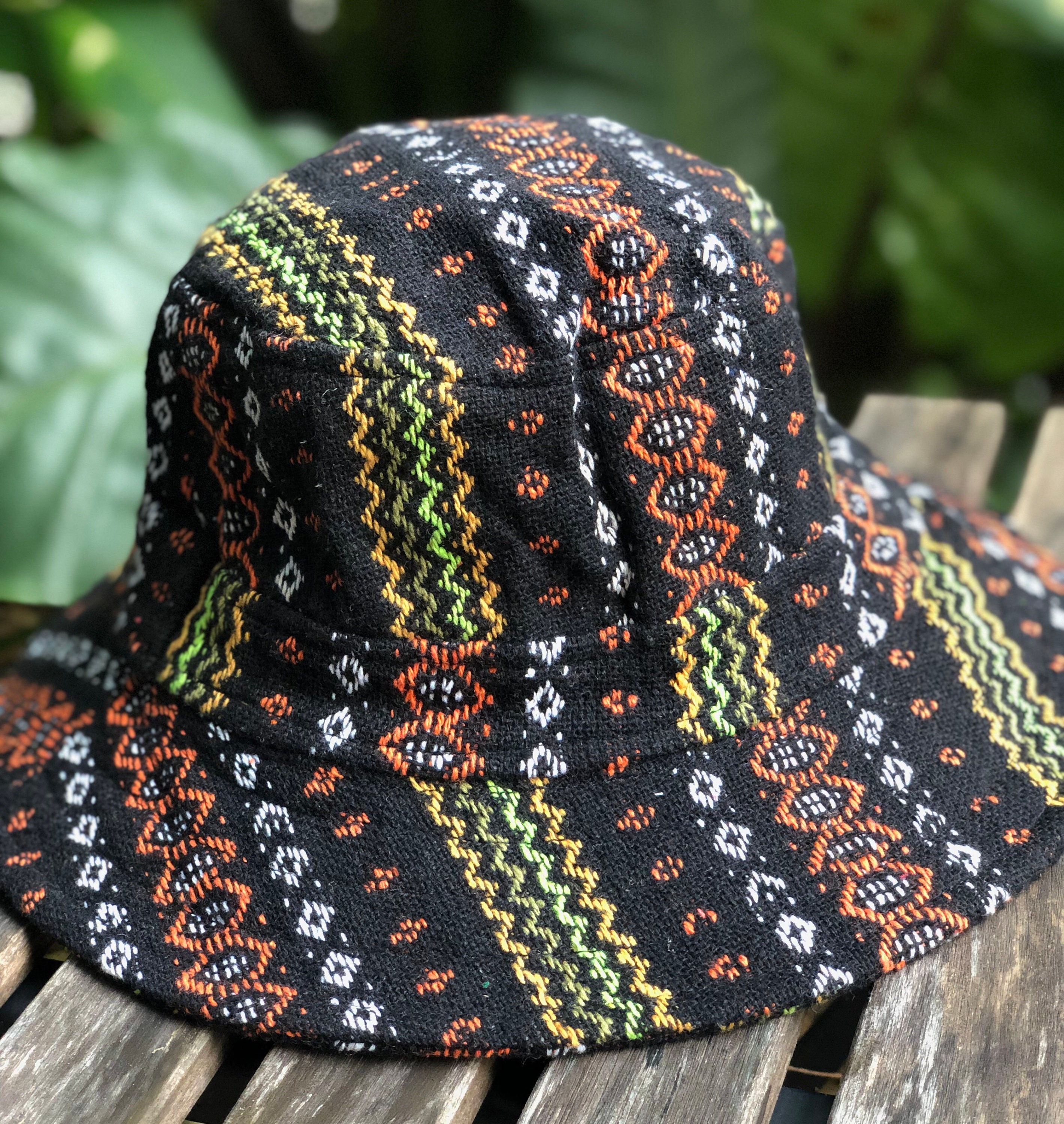  Cotton Bucket Hat Nepali Bohemian Ikat Aztec Fishing hat