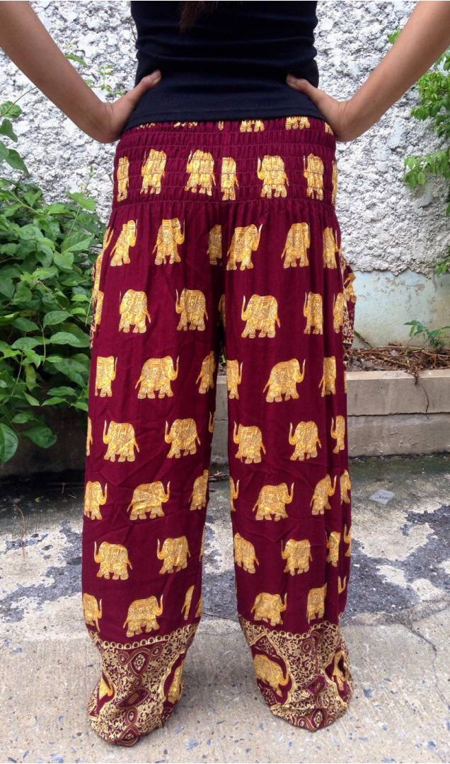 Elephant Yoga Pants Boho Hippie Style Meditation Clothing Comfy