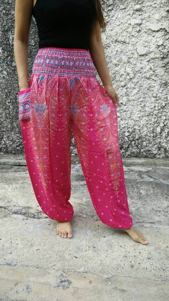 Pink boho hot sale pants