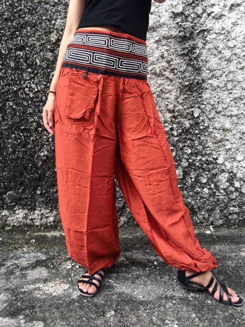 Woman's Boho Baggy Harem Yoga Pants, Hippie Wide Leg Thai Style