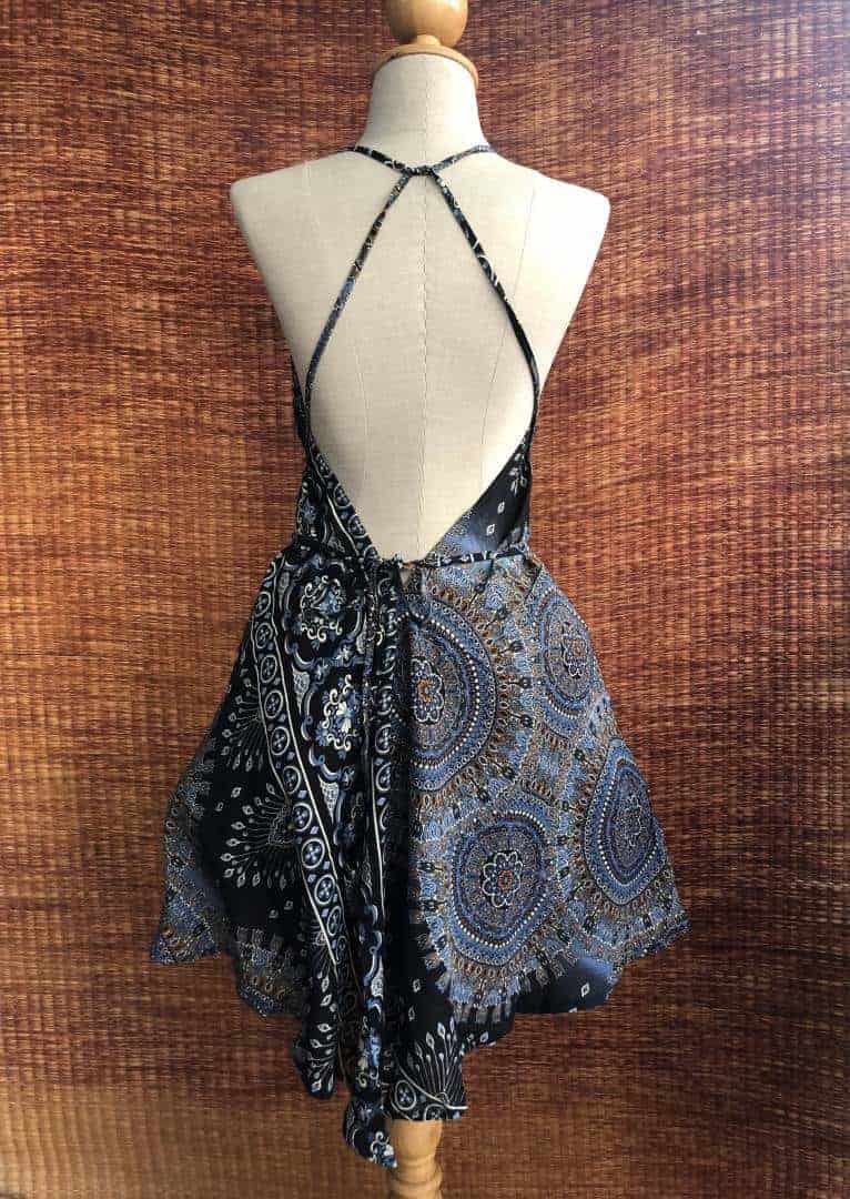 Mandala Bohemian Sexy Backless Boho Lux Halter dress Peacock Tribal Style  Ikat Gypsy floral print festival sundress Beach Summer dress Women -  LaFactory