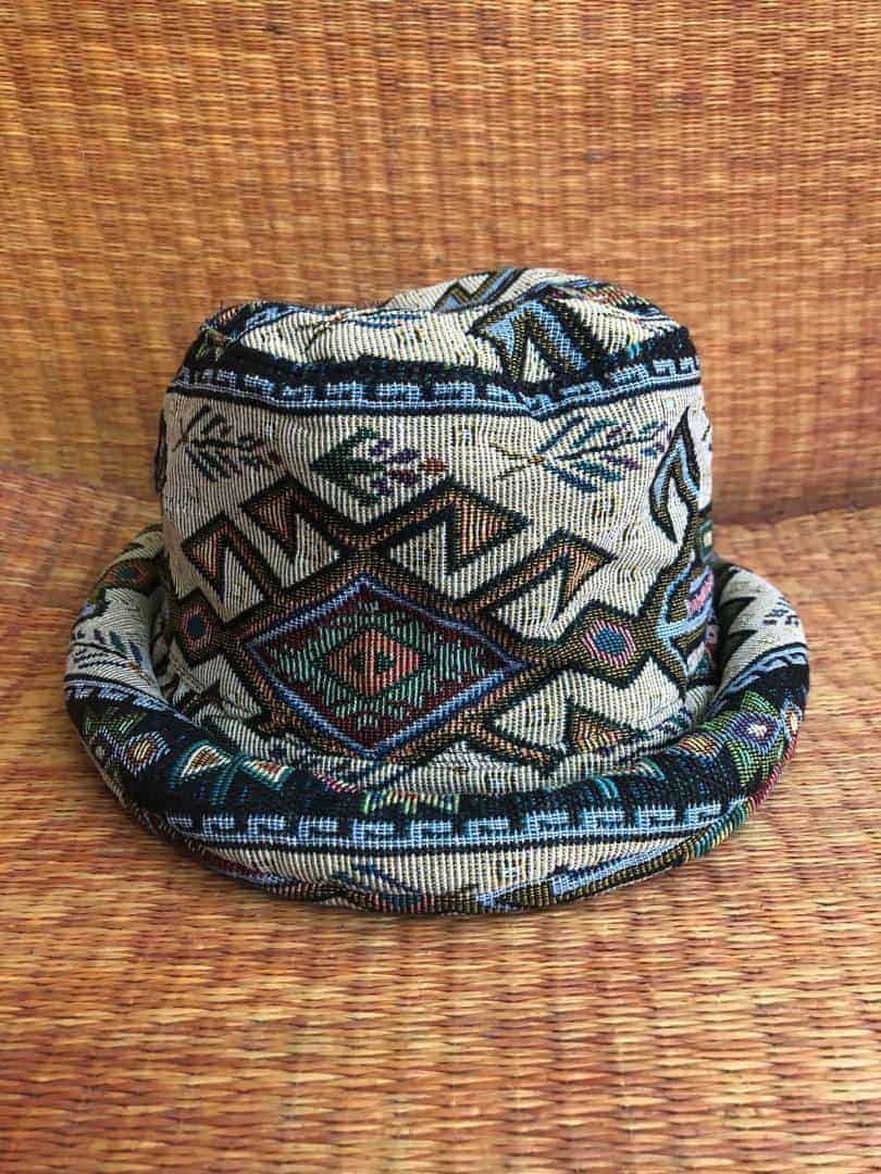 Ethnic Rolled Brim Bucket Hat Boho Bohemian Aztec Style Unique