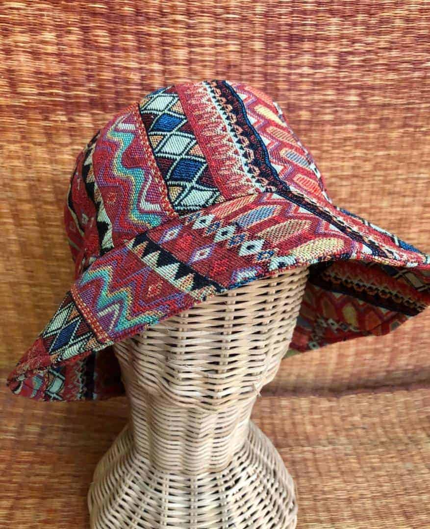 Tribal Festival Bucket Hat Boho Hippie Aztec Ikat Style Napali
