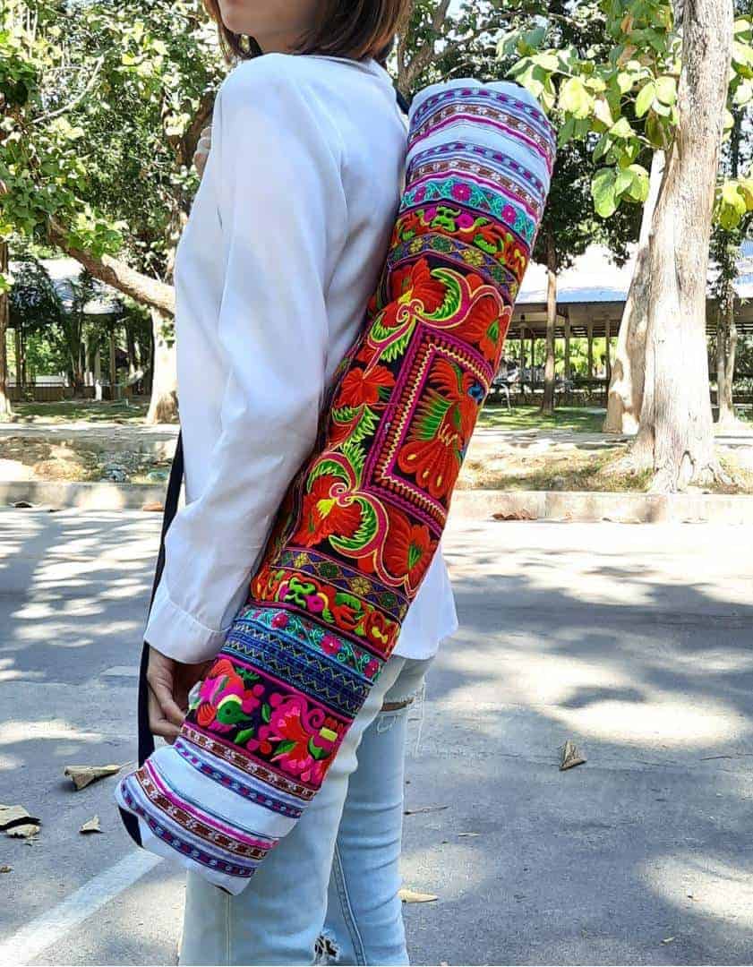 Ethnic Hobo Boho bag Asian Embroidered Thai Yoga Mat Carrier Bag
