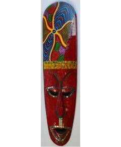 Aborigen Mask 50cm with Red Mosaics from Bali-