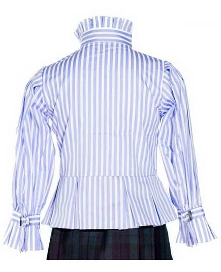 Calista-Blue and white striped Blouse-