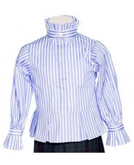 Calista-Blue and white striped Blouse-