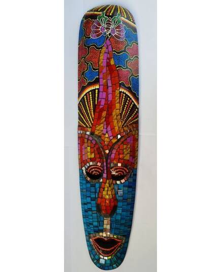 Aborigen Mask 50cm with Blue Mosaics from Bali-