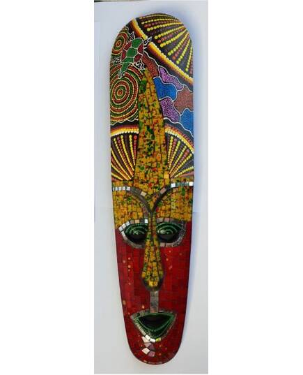 Aborigen Mask 50cm with Red Mosaics from Bali-