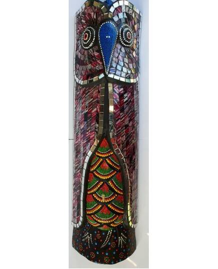 Aborigen Mask Owl with Green Mosaics beautifully hand-crafted-