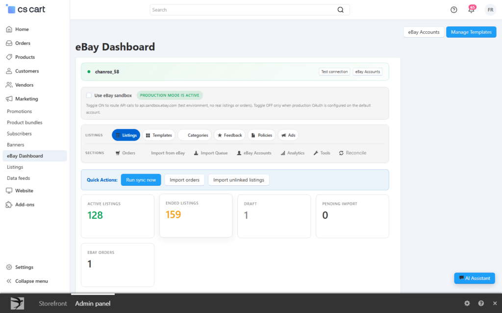 eBay Pro pour CS-Cart
