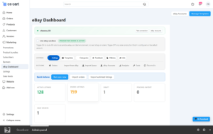 eBay Pro pour CS-Cart - tableau de bord