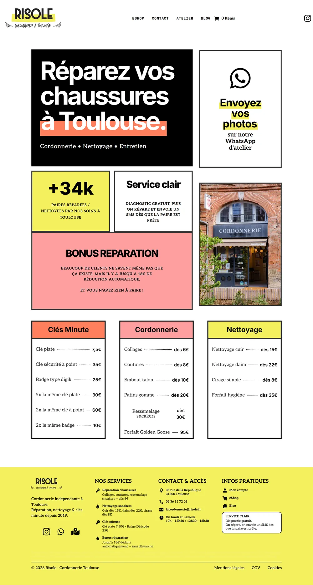 Page complete du site