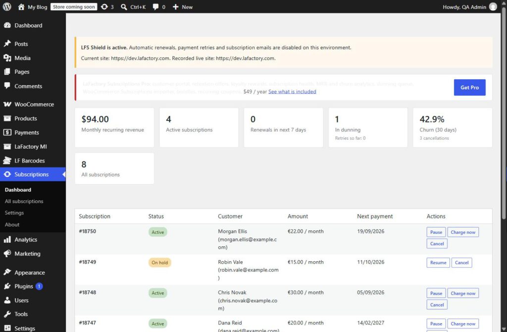 LaFactory Subscriptions Free