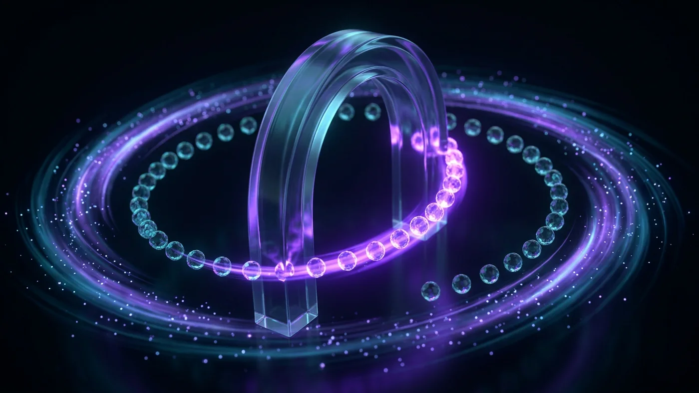 Top 10 WordPress Membership Plugins Compared (2026) A glass gate circled by glowing tokens, some lighting up as they pass through