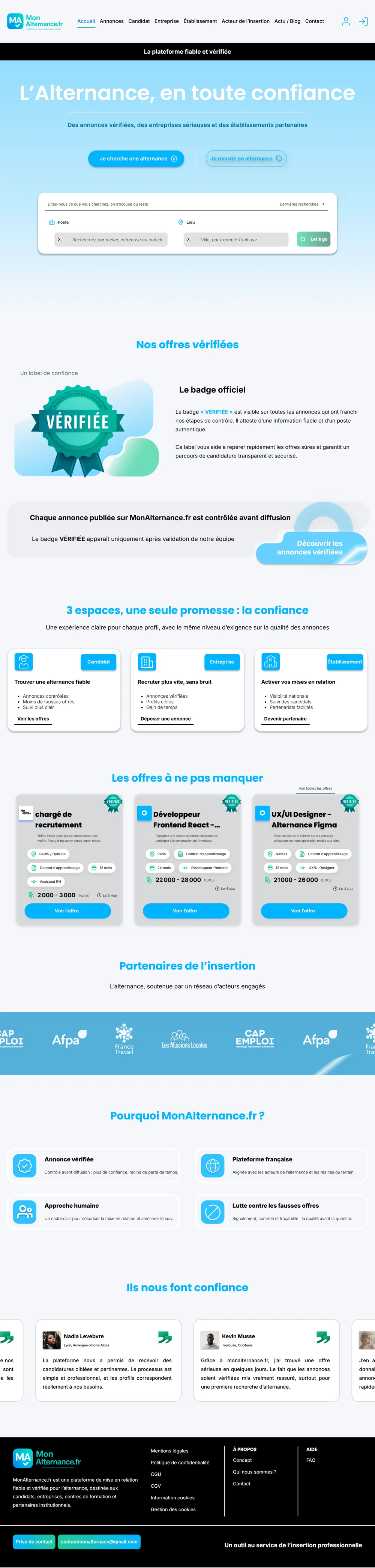 Page complète du site