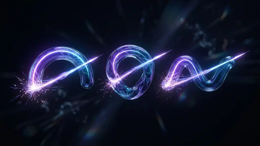 Three glowing glass gauges with streaks of light racing along them, evoking speed and measurement